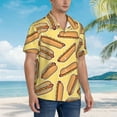 thumbnail image 5 of Xecao Hot Dogs print Hawaiian shirt - a stylish short-sleeve button-down for men, perfect for casual beach and tropical outings., 5 of 9