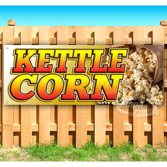 Kettle Corn 13 oz Vinyl Banner With Metal Grommets
