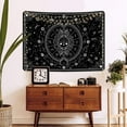 thumbnail image 4 of Tapiz de pared de sol y luna, decoración psicodélica, tapiz de pared de astrología celestial abstracta para dormitorio en blanco y negro Rojo Verde Cocina, Decoración y Otros, 4 of 5