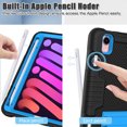 thumbnail image 4 of ELEHOLD Rugged Hybrid Case for iPad Mini 6 2021, Three-Layer Full Protection Hidden Kickstand Pencil Holder Shockproof Durable Case for iPad Mini 6th Gen (Black+Blue), 4 of 7
