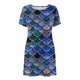 thumbnail image 5 of Vestido suelto de manga corta suelto informal liso para mujer Vestido estampado floral estampado clásico Fridja qw1640, 5 of 8