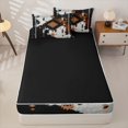 thumbnail image 4 of jejeloiu Natural Tribal Zipper Twin Comforter Sets with Fitted Sheet and 2 Pillowcases,Organic Print Zipper Bedding Set For Boys,Black Turquoise,Black Reversible,4 Pieces, 4 of 7