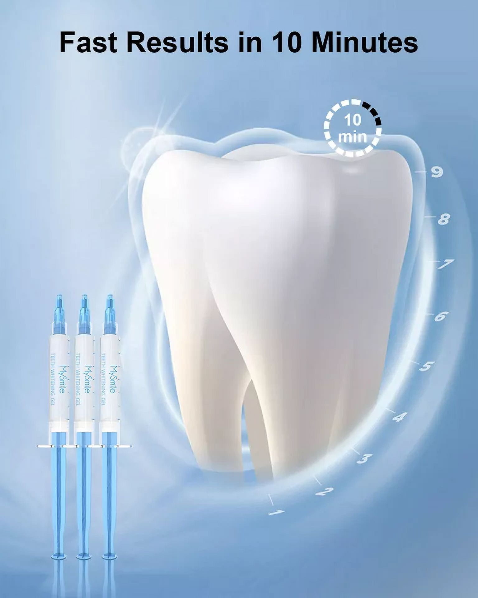 MySmile Teeth Whitening Gel Refill, Carbide Peroxide Whitening Gel for LED Teeth Whitening Kit, Non-Sensitive & Enamel Safe, Not Include Teeth Whitening Light, 10Pcs x 3ml Economy Packaging