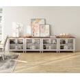 thumbnail image 3 of Mid Century Morden Style TV Stand for 100 Inch, Ample Storage Cabinet with 8 Glass Doors, Wooden Entertainment Center Storage Cabinet for Living Room or Dining Room or Bedroom, Off White, 3 of 7
