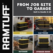 Ramtuff 4 Pack Stackable Storage Container and 4 Pack Connectable Moving Dolly