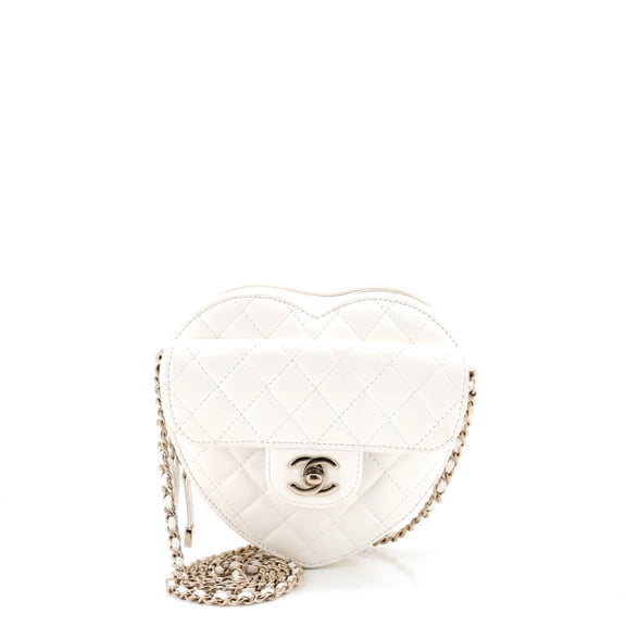 Pre-Owned CC in Love Heart Bag Quilted Lambskin By Rebag