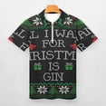 thumbnail image 3 of All I Want for Christmas Is Gin Men Zipper T-shirt Summer Casual Short Sleeve T-shirt Top, 3 of 7