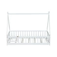 thumbnail image 4 of dokea Twin Tent Bed with Guardrails, White – Teepee Design, 7 Slats, 4 of 20