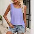 thumbnail image 6 of MIXUE Womens Summer Tops Solid Color Crew Neck Sleeveless Loose T Shirts Daily-Wear,Purple,XL, 6 of 9