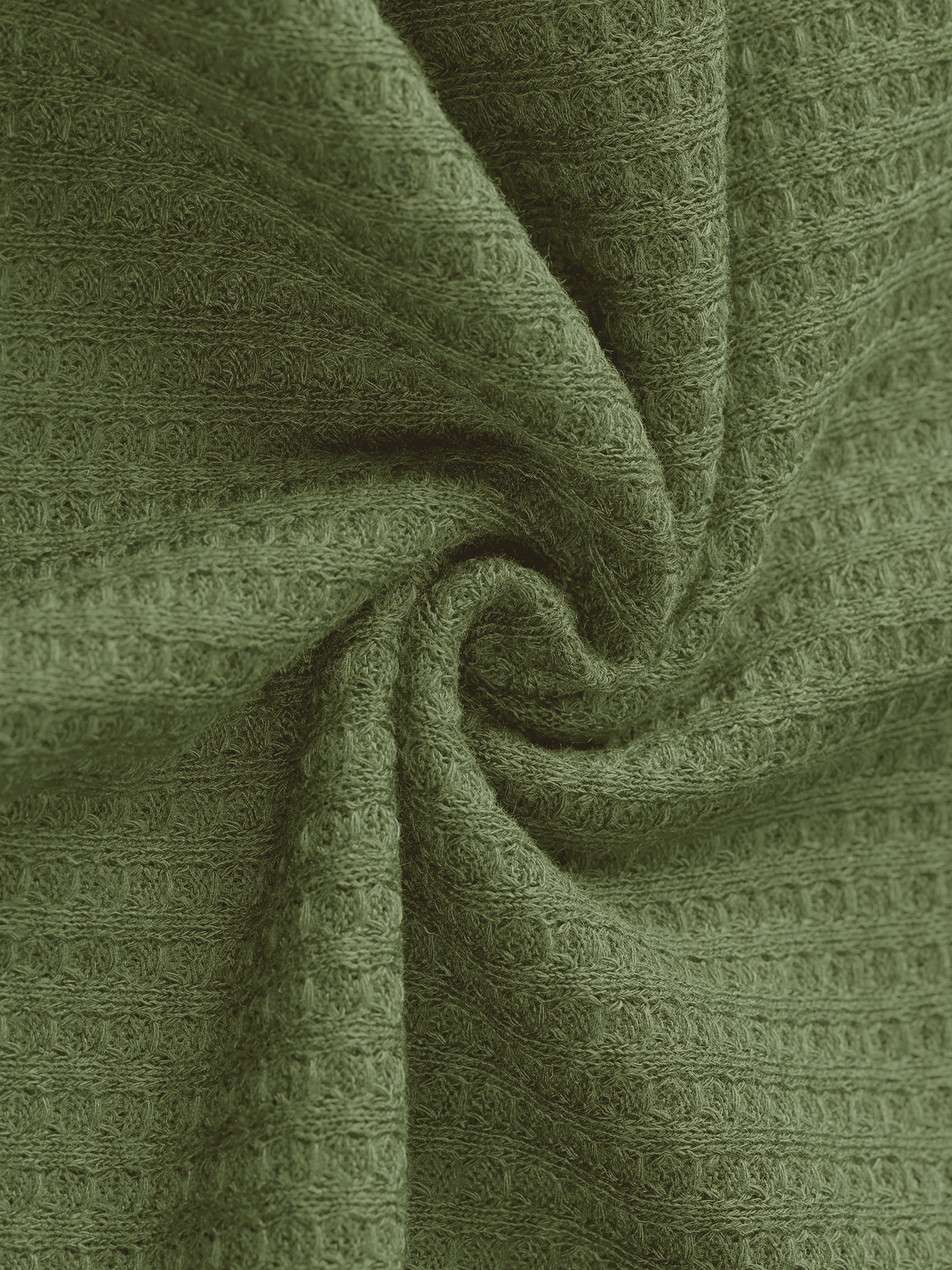 DARING DIVA Women's Waffle Knit Pajama Sets Lounge Set Long Sleeve Top Green S