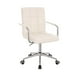 thumbnail image 1 of Silla de escritorio Euroluce Contemporary Design color blanco acabado cromada con brazo giratoria Altura ajustable forrada en material PU SKU 7009F-2C, 1 of 4