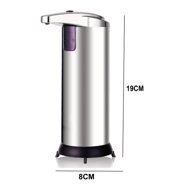 Dispensador Automático de Jabón, Acero/ABS, Sensor Infrarrojo, Capacidad del Depósito de 250 ML, Ajustes de Flujo de Dosificación, Dispositivo Antigoteo