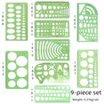 thumbnail image 4 of Juego de plantillas de dibujo de plástico Plantilla de dibujo hueco para estudiantes DIY Herramienta de dibujo circular para diseño de edificios de mascotas, 4 of 5