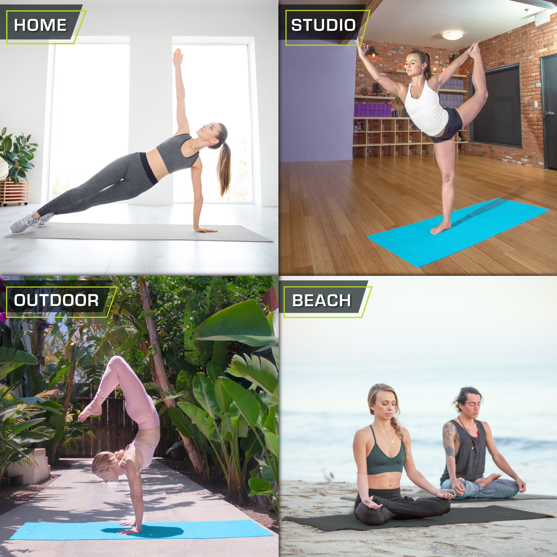 ProsourceFit Classic Yoga Mat 1/8”, 3mm Thick Extra Long 72" for Stability