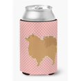 thumbnail image 1 of Pomeranian Checkerboard Pink Can or Bottle Hugger, 1 of 1