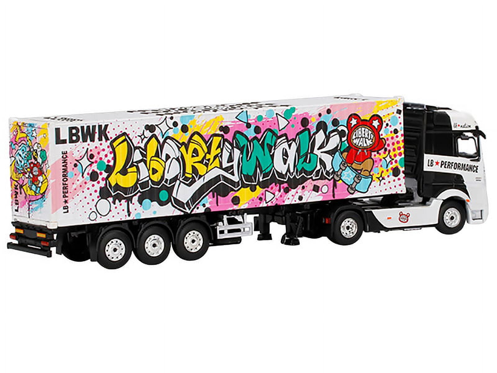 Mini GT Mercedes-Benz Actros with 40 Ft Container - LBWK Kuma