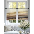 thumbnail image 6 of Sheer Curtains 45 Inches Long, Marble Brown Gold Light Filtering Window Curtains for Living Room, Abstract Watercolor Geometric Rock Rod Pocket Voile Sheer Curtain Drapes, 52"W x 45"L, 2 Panels, 6 of 8