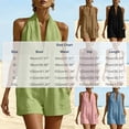thumbnail image 2 of WAGUTH Women's Cotton Linen Halter Rompers Sleeveless V-Neck Shorts Jumpsuit with Pockets for Summer Beach Vacation & Casual Daily, 2 of 4