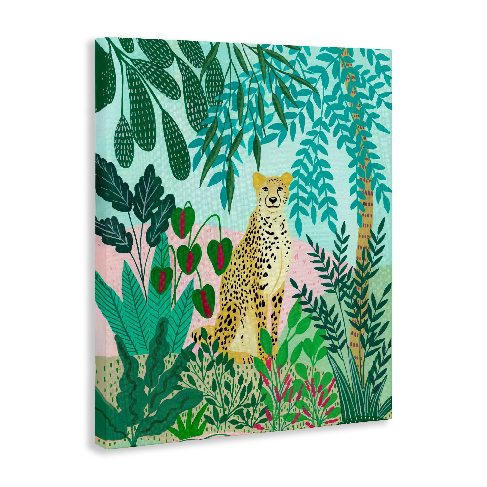 Stoic Leopard Tropical Forest Canvas Wall Art, design by Nabeela Rumi