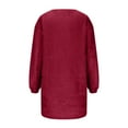 thumbnail image 5 of fatyb Womens Fuzzy Dresses Long Sleeve Crewneck Plush Midi Dresses Fall Winter Warm Casual Dress S-5xl, 5 of 6