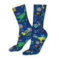 thumbnail image 5 of KLL Dinosaur In Space Print Womens Crew Socks Athletic Middle Tube Long Socks Novelty Socks Gifts For Men, 5 of 7