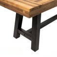 thumbnail image 3 of Cori Outdoor Sandblast Finish Acacia Wood and Rustic Metal Bench, 3 of 4