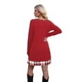 thumbnail image 5 of WIHOLL Long Sleeve Dress for Women Knit Tunic Sweater Dress Crew Neck Casual Fall Winter Dresses, 5 of 9