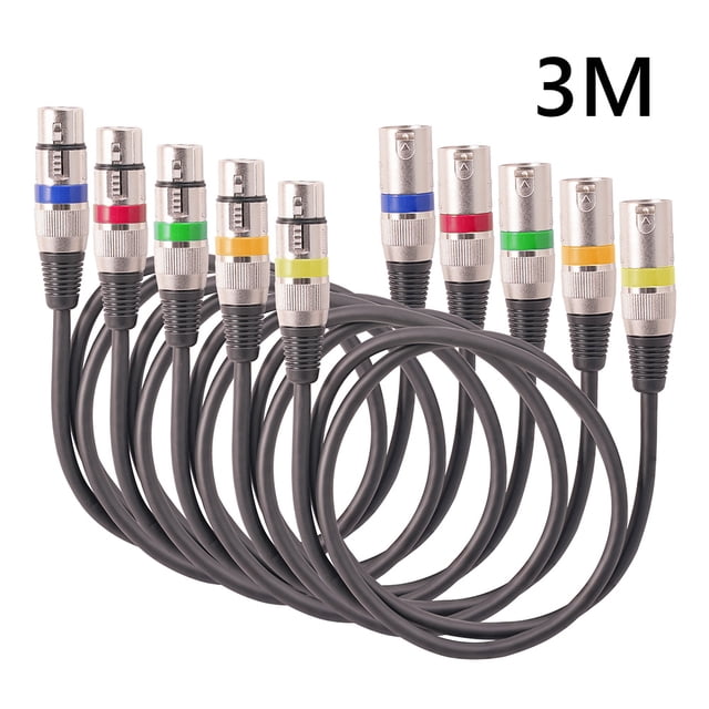 【2055-3M】Juego cinco colores cable audio XLR a (3M)