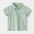 thumbnail image 2 of NIEWTR Childrens Polo Shirts for Boys Toddler Youth Short Sleeve Solid Tee Top Casual Soft Breathable Everyday Wear Sizes 2T-5T 4-12(B-Green,12-18 Months), 2 of 9