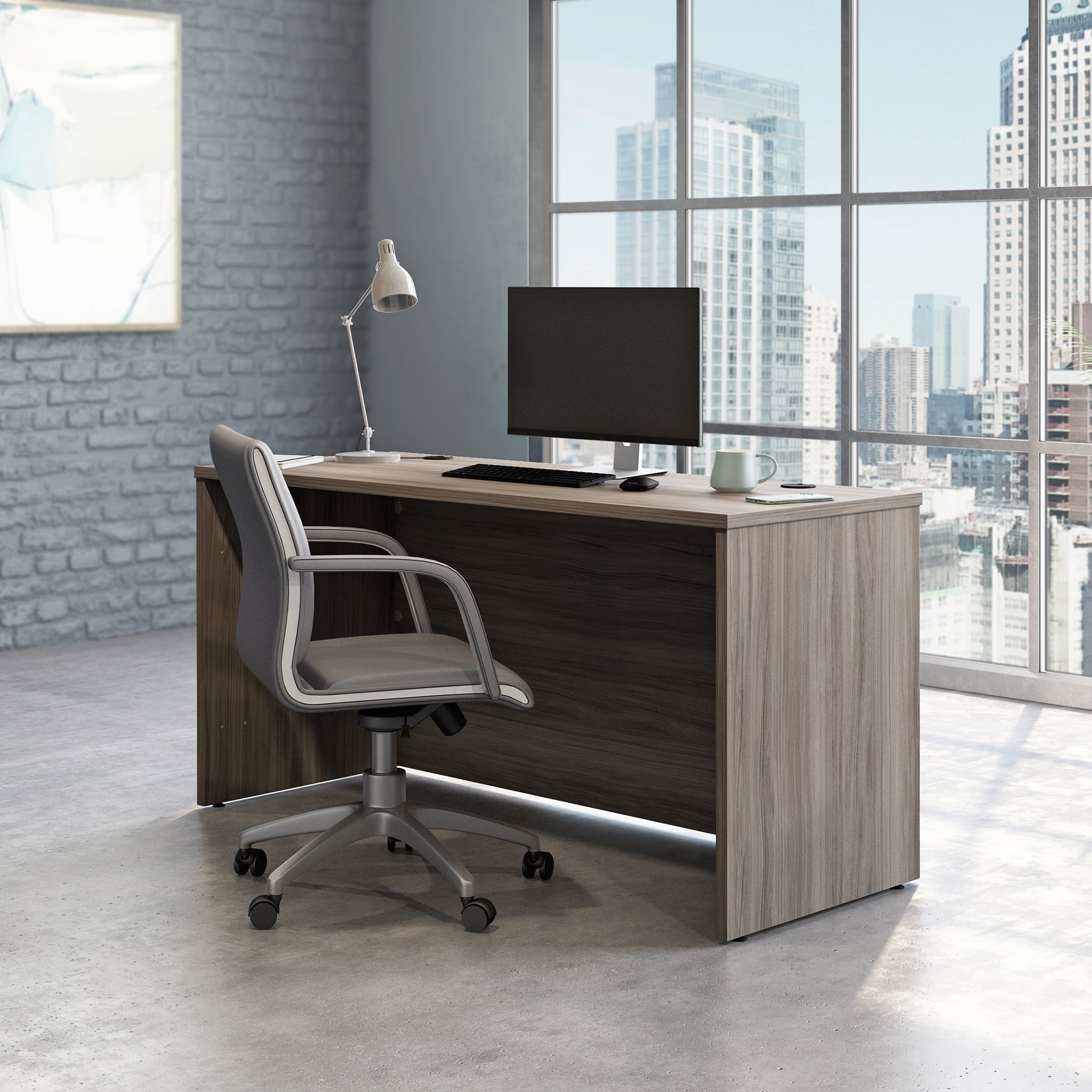 Astoutdoor Desk 60 x 24 in, Brown Finish