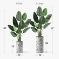 thumbnail image 2 of Artificial Tree in Contemporary Geometric Pattern Planter, Fake Bird of Paradise Silk Tree for Indoor and Outdoor Home Decoration - 67" Overall Tall (Plant Pot Plus Tree), 2 of 5