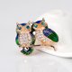 thumbnail image 2 of Broche de búho, aleación de moda, broche de gota de aceite de diamante, broche de animal, 2 of 4