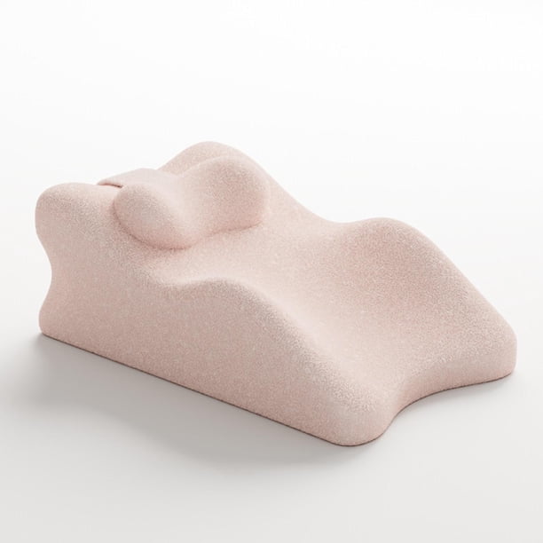 Almohada de espuma viscoelástica para rodillas, accesorios que mejoran la postura, suave, cojín de apoyo para los pies, almohada para viajes, lectura rosa