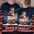 thumbnail image 4 of Suéteres de punto navideños feos con personajes/mascotas personalizados y fotos personalizadas, jerséis de regalo de Navidad, tops para parejas, fiestas, unisex, informales, 8, 4 of 5