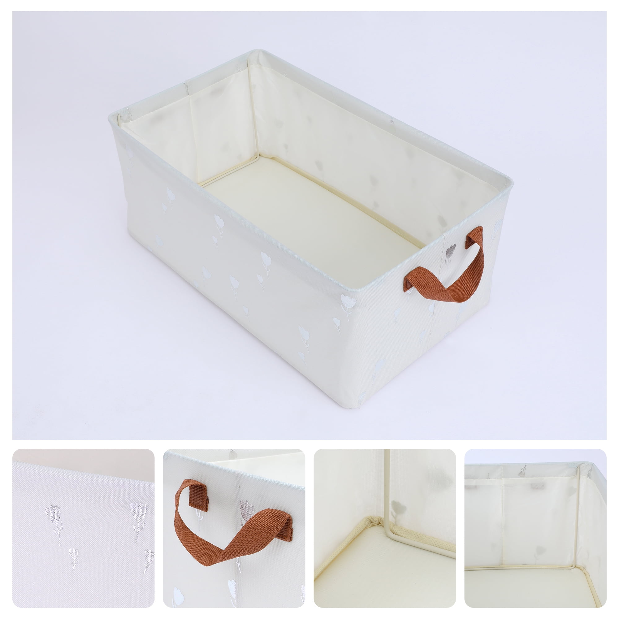 Unique Bargains Fabric Storage Cube Storage Bin Storage Basket Beige