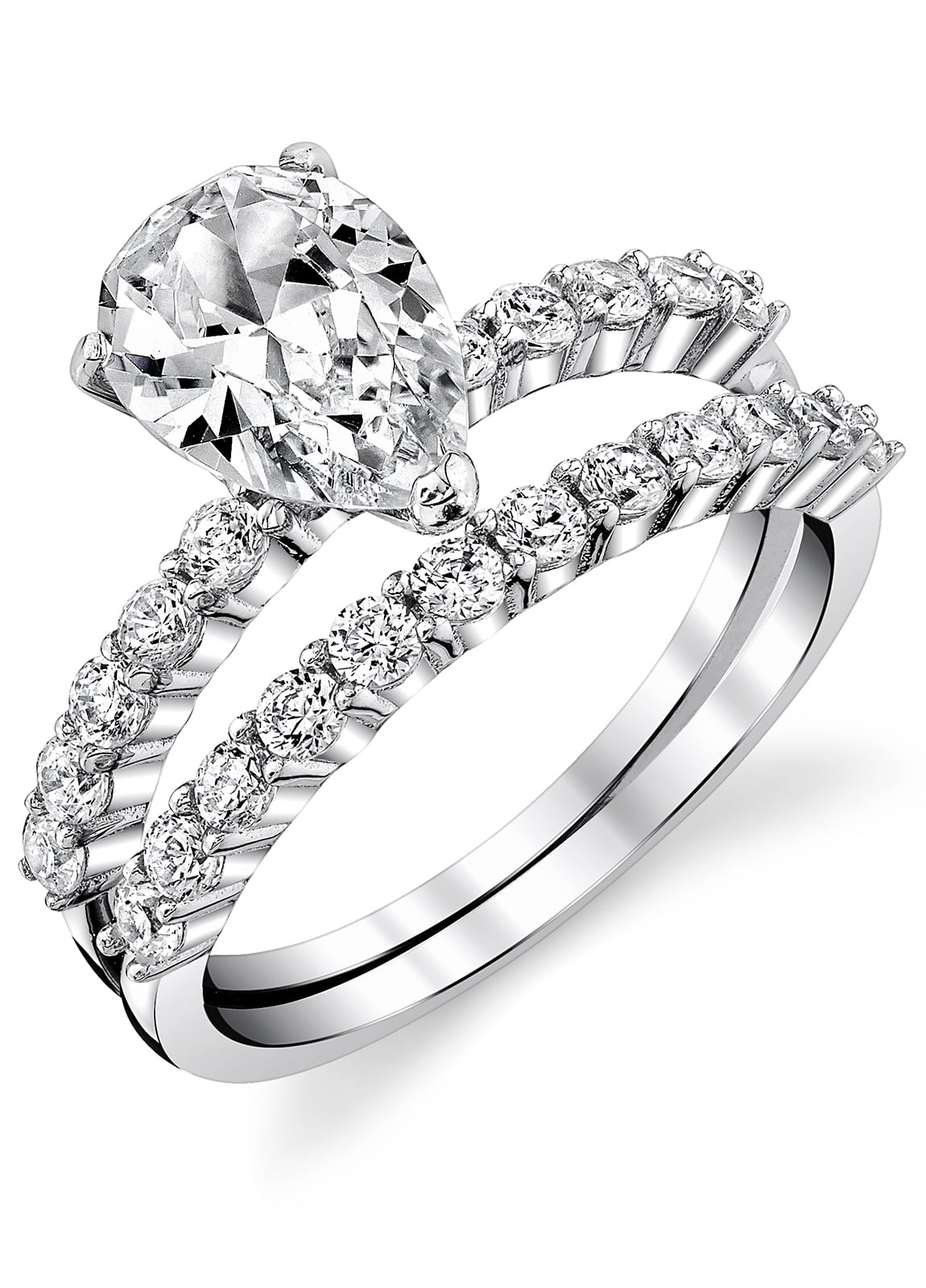 1.5 Carats Round Cubic Zirconia Platinum Tone Shape Engagement Wedding Ring 