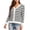 White, variant on AKOEE Knit Sweater Cardigan for Women Striped Spring Fall Long Sleeve Scalloped Soft Button Up Casual Jacket Coat (XL, Gray)