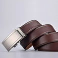 thumbnail image 3 of Mens Genuine Leather Ratchet Belts Adjustable Automatic Size 30 34 40 42 Brown, 3 of 7