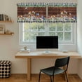 thumbnail image 5 of Spring Botanical Tier Curtains 24 Inch Length, Farmhouse Black Plaid Brown Wooden Grain Cafe Short Curtains for Bathroom Over Sink, Small Kitchen Curtain Light Filtering Drapes 2 Panels 27.5"Wx24"L, 5 of 8
