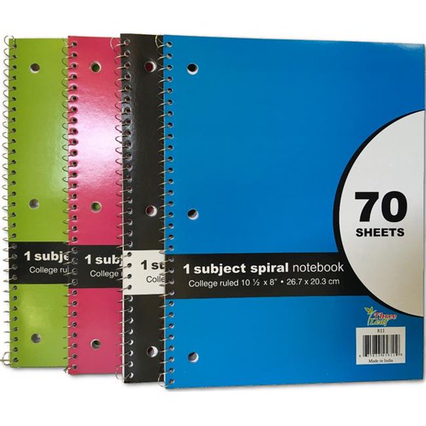 DDI 1875571 70 SHEET Spiral Bound 1 SUBJECT NOTEBOOK COLLEGE RULED