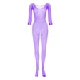 thumbnail image 3 of adviicd Plus Size Fishnets womens Rhinestone Long Sleeve Fishnet Bodysuit Purple One Size, 3 of 4