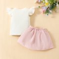thumbnail image 4 of Odeerbi Infant Girls Skirt Outfits Summer Clothes Fashion Cotton Round Neck Ruffle Sleeve Top Bowknot Short Skirt Set Sleeveless Top 2 PCS Set 3 Months-3 Years Pink, 4 of 5