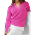 thumbnail image 1 of Franhais Women's  Autumn Winter Knitted Pullover Tops Female Solid Color Long Sleeve Lapel V Cut Sweater Coat Casual Slim Outerwear（S-3XL）, 1 of 2