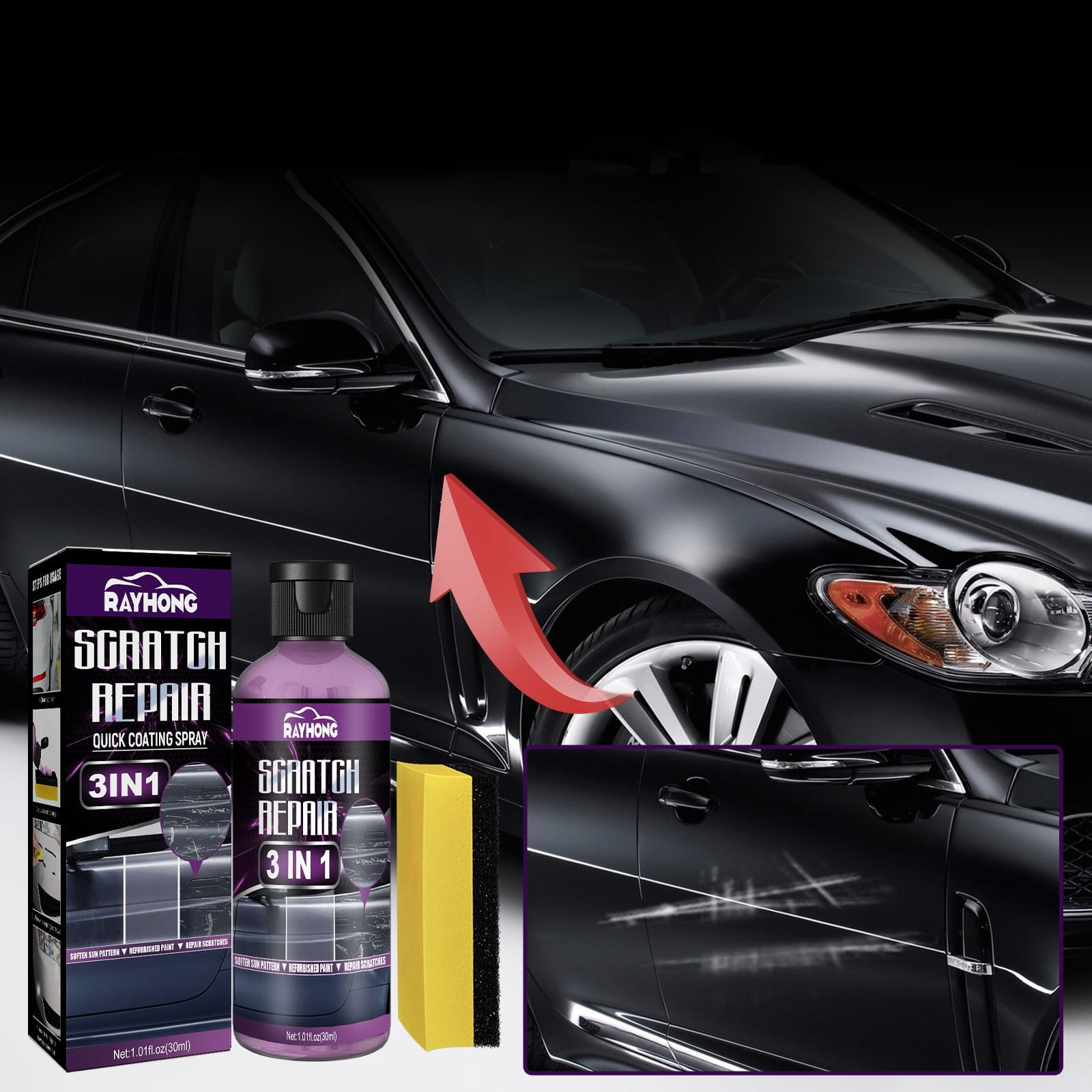 Scratch and Swirl Remover - Ultimate Car Scratch Remover - Polish & Paint Restorer - Easily Repair Paint Scratches, Scratches, Water Spots,2 Packs