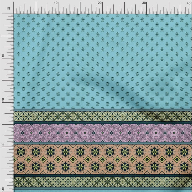 Soimoi Rayon Fabric Swirl,Leaves & Floral Panel Print Sewing Fabric Yard 56 Inch Wide