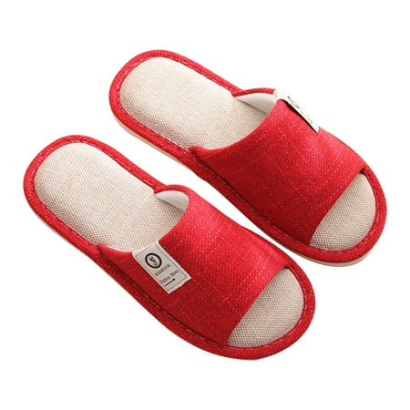 XIMIN Women s Soft Sole Slippers Fashion Beach Sandals Hollow Casual Slippers Flat Shoes Retro Sandals Fashion Bedroom Comfy Shoes(Red US 8.5)