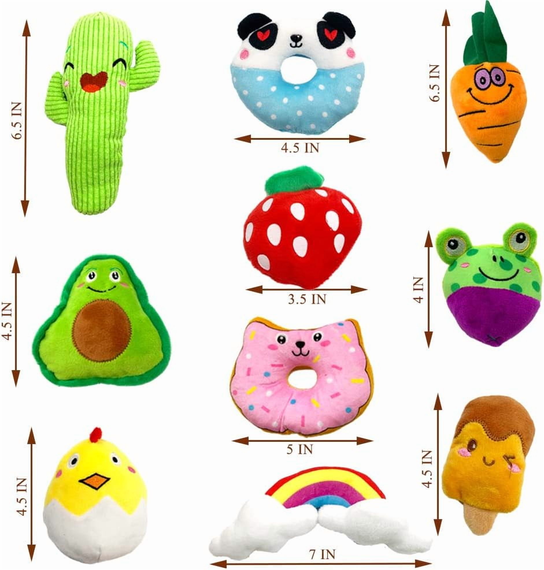 HTOY 18 Pack Dog Squeaky Toys Cute Stuffed Pet Plush Puppy Chew for Small Medium Pets - Bulk