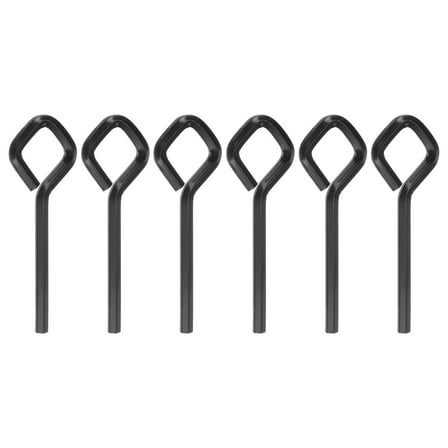 Uxcell 6pcs Dogging Hex Key Wrench 5/32" SAE Metal Dog Door Keys Spanner with Diamond Full Loop, Black
