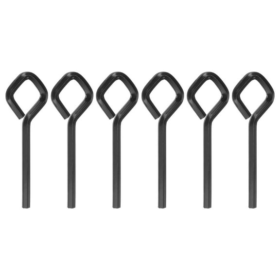 Uxcell 6pcs Dogging Hex Key Wrench 5/32" SAE Metal Dog Door Keys Spanner with Diamond Full Loop, Black