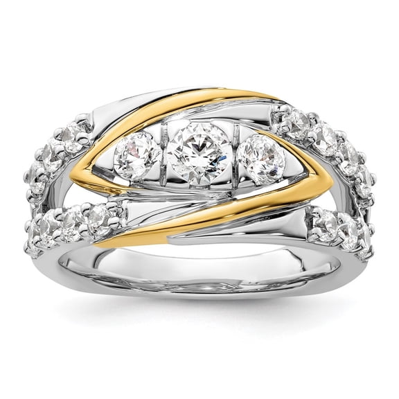 Auriga Fine Jewelry 14K Two-tone Gold Lab Grown Diamond Ring for Women Size 7 (Carat: 1.16cttw, Clarity: SI2, Color: GH)